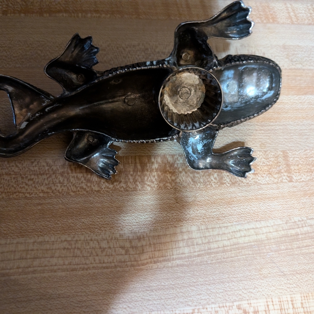 Silver Lizard Gecko Bottle and Bottle cap opener. cool. Vtg. - Picture 5 of 5